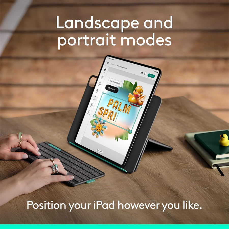 Logitech Flip Folio iPad Pro 13-inch (M4 & M5) & iPad Air 13-inch (M2, M3 & M4) - Graphite