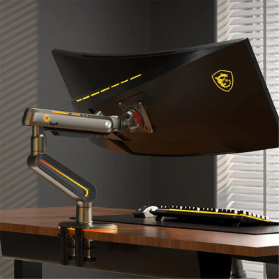 North Bayou NB-F6 RGB Heavy-Duty Gas Spring Gaming Monitor Arm - 27" - 50" (18kg) - Matte Charcoal