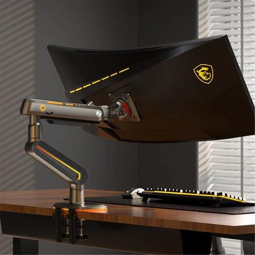 North Bayou NB-F6 RGB Heavy-Duty Gas Spring Gaming Monitor Arm - 27" - 50" (18kg) - Matte Charcoal