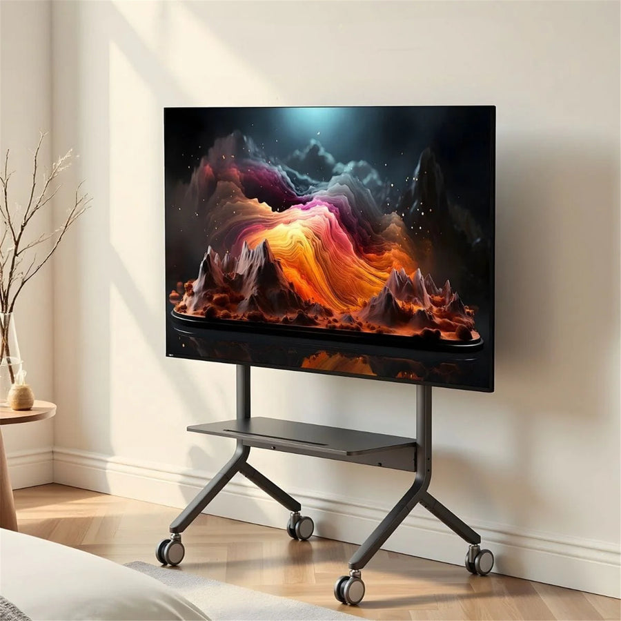 North Bayou NB-P150 - Electric Lift TV Cart - 65"-90" with AV Shelf