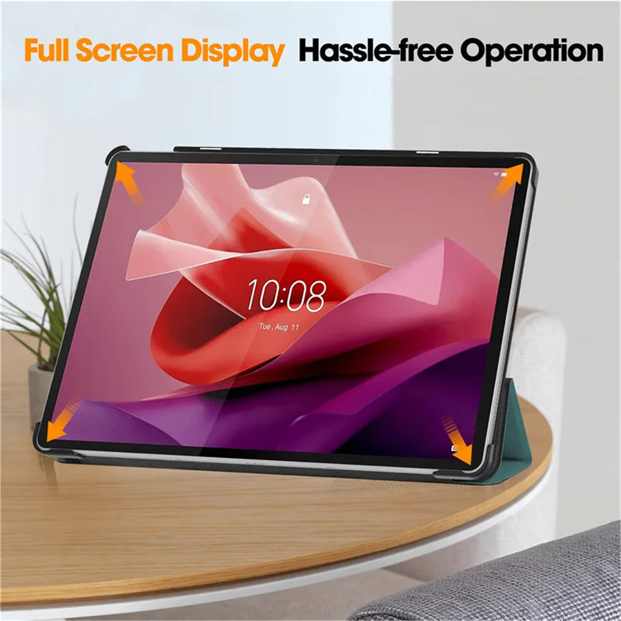 NICE Slim Light Folio Cover - ( Black)  Case for Lenovo  P12    ( TB 370   )