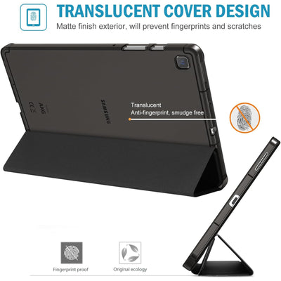 NICE - ( Black ) Slim Light Cover Stand Hard Shell Folio Case for Galaxy Tab S6 lite ( 2024 Model - SM-P62X ) with Pen Holder