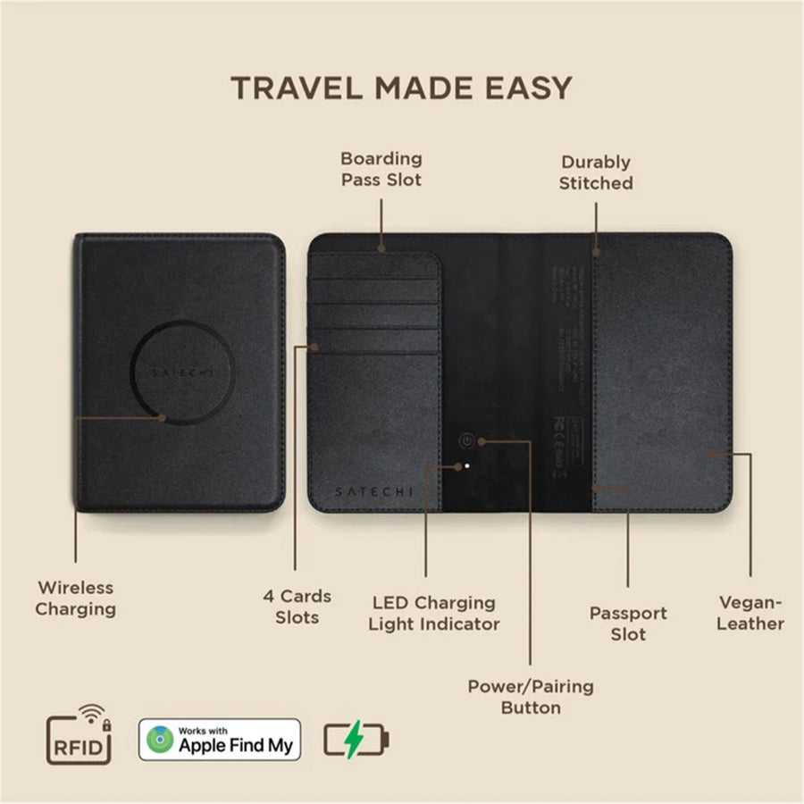 Satechi Vegan-Leather FindAll Passport Cover (Black)