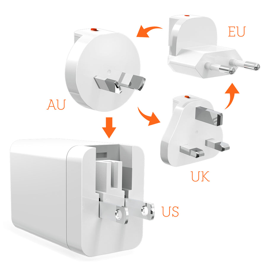 STM-931-408Z-01 - STM 65W Drei-Port (USB-C x2 & USB-A) Netzteil (Univ) - Weiß