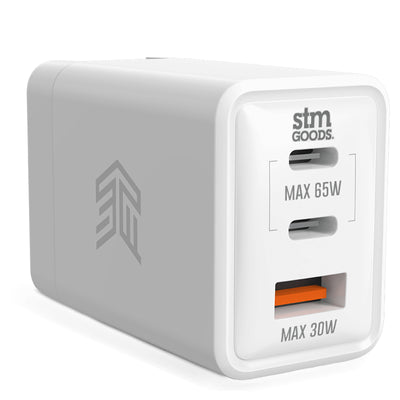 STM-931-408Z-01 - STM 65W Three Port (USB-C x2 & USB-A) Power Adapter (Univ) - White