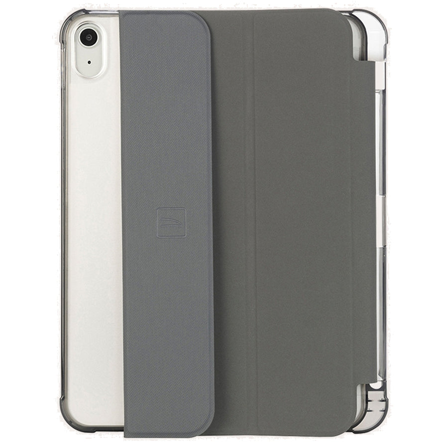 Tucano Satin Folio Case (Grey) for iPad 11" A16  &  10th Gen 10.9" (2022) - with internal compartment to store your Apple Pencil - Military standard test approved