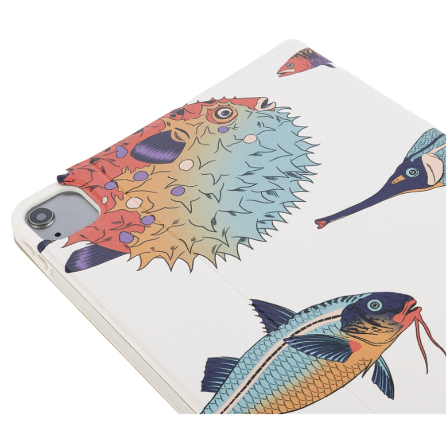 Tucano SCHIZZO Tablet Case White for iPad Air 11" ( M4/M3/M2 ) Two-section cover design  Case with printed graphics  Front cover converts into a convenient stand  ON/OFF function  Camera opening on the back  Internal compartment for Tucano