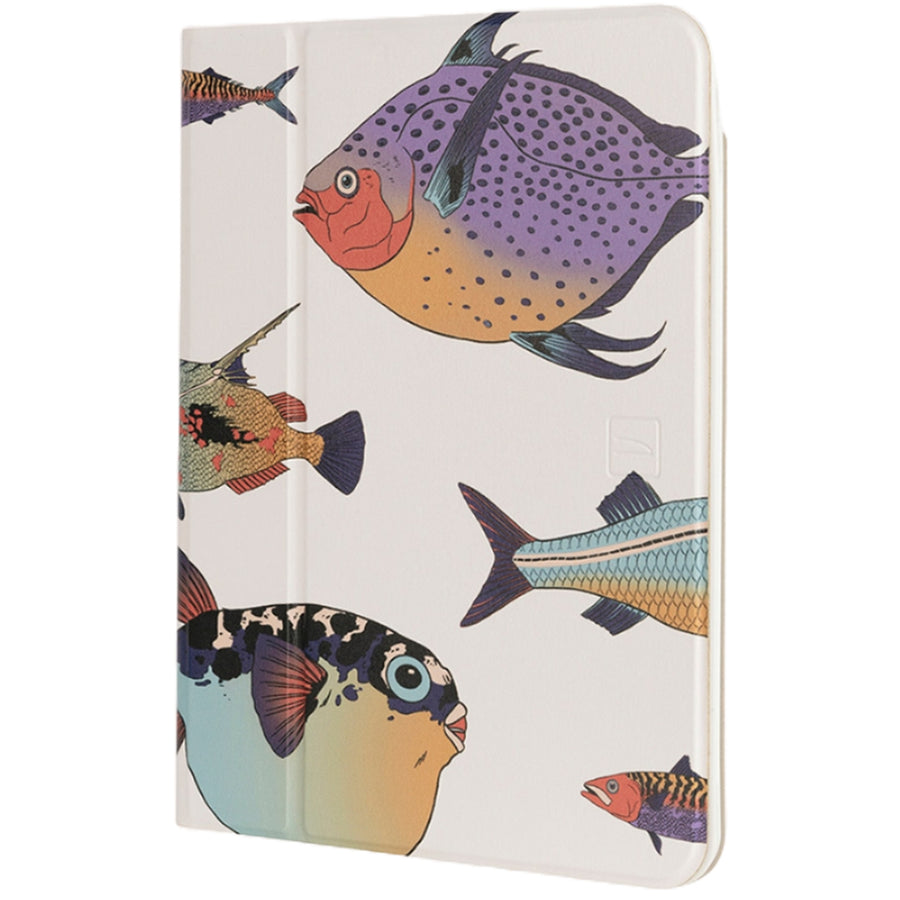 Tucano SCHIZZO Tablet Case White for iPad Air 11" ( M4/M3/M2 ) Two-section cover design  Case with printed graphics  Front cover converts into a convenient stand  ON/OFF function  Camera opening on the back  Internal compartment for Tucano