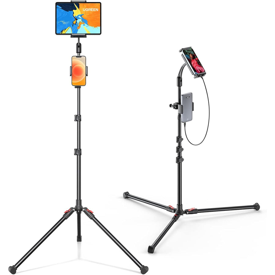 UGREEN LP241 iPad Tablet Tripod Floor Stand - 68-Inch Height Adjustable - Compatible with iPad Pro 12.9, iPad Air Mini 6 5 4 3 2, iPhone All 4.7-12.9" Tablets Cell Phones