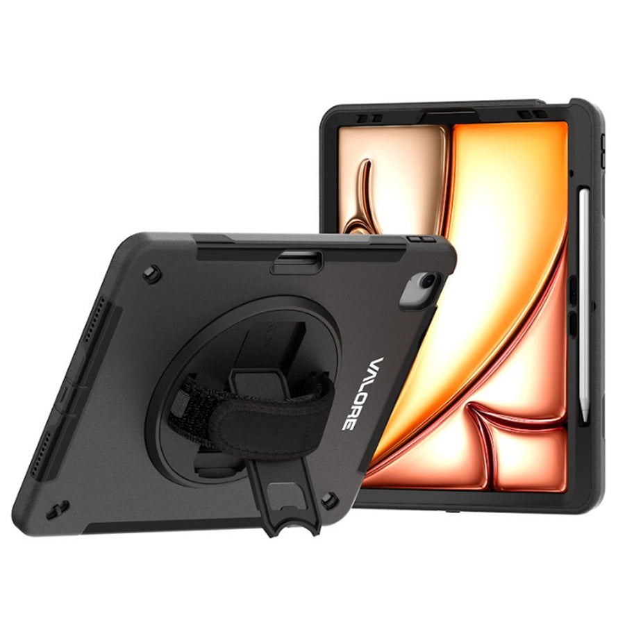 Valore Rugged Tablet Case With Shoulder Strap  / Hand Strap, screen protector & Kick-Stand  for iPad Air  13" ( M4/ M3  2025 -2026 ) Tablet