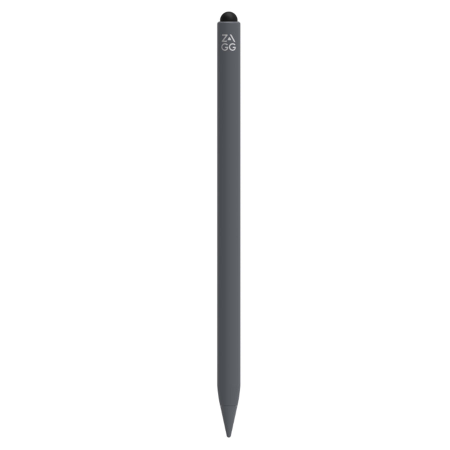 ZAGG Pro Stylus 2 Universal Stylus (Grau) – Aktiver Stylus mit zwei Spitzen und kabellosem Laden – Für alle iPads ab 2018 (NICHT kompatibel mit iPad Pro (M4))