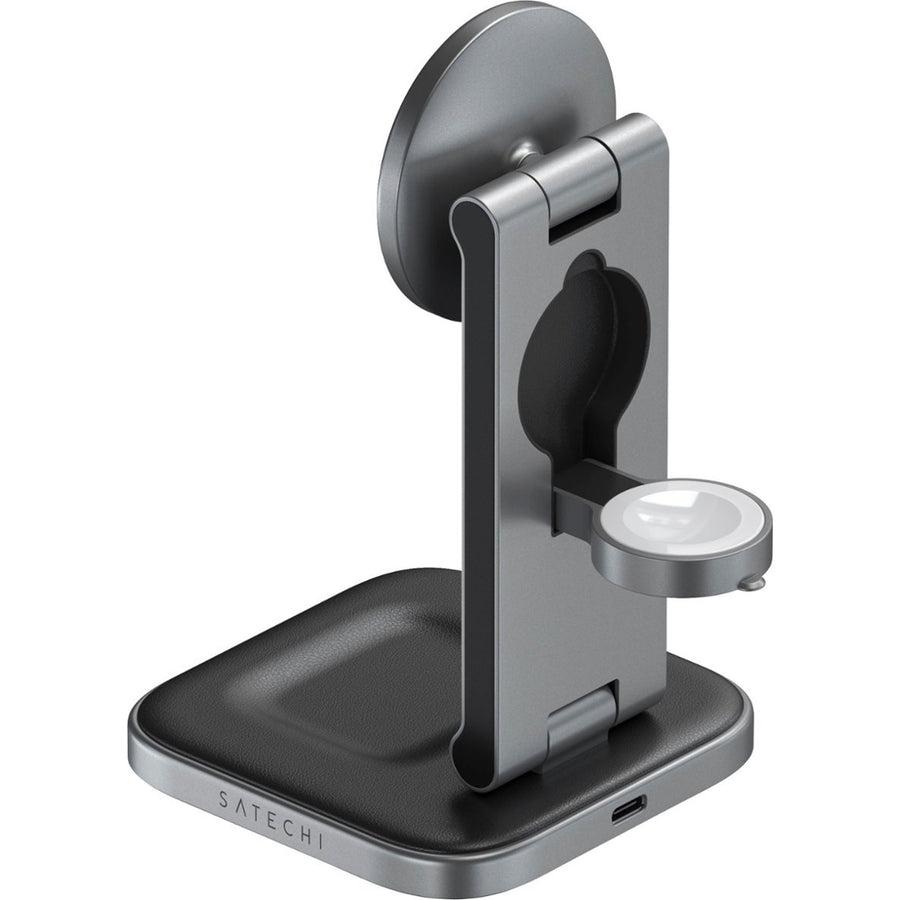 SATECHI 3-in-1 Foldable QI2 Wireless Charging Stand with 45W Charger & Travel Adapters