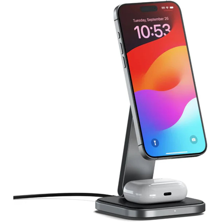 SATECHI 2-in-1 Foldable QI2 Wireless Charging Stand