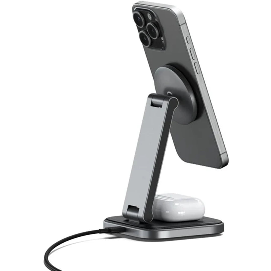 SATECHI 2-in-1 Foldable QI2 Wireless Charging Stand
