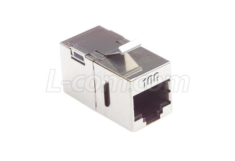 L-com TDG1026KS-C6A - Cat6a Coupler - Shielded RJ45 (8x8) Keystone Feed-thru