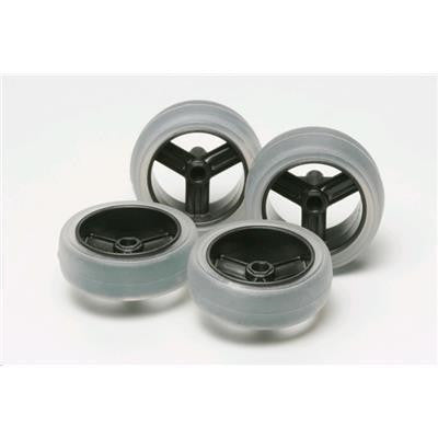 Tamiya 15366 - TAMIYA MINI4WD LG CARBON WHEEL W/SOFT SLICK