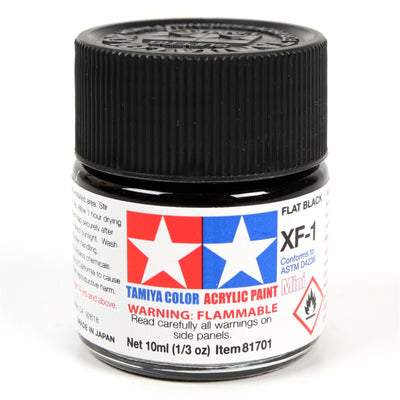 Tamiya Tamiya 81701 - XF1  ACRYLIC 10ML FLAT BLACK