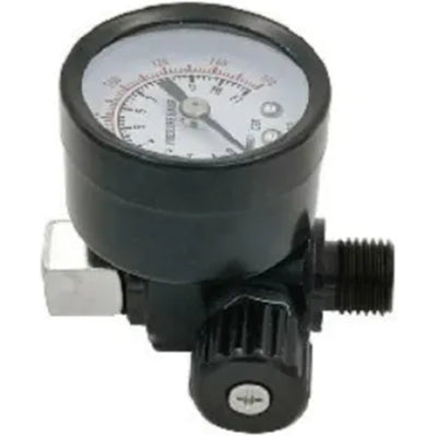FM.AR03 - FORMULA AIR REGULATOR WITH PRESSURE GAUGE BLACK