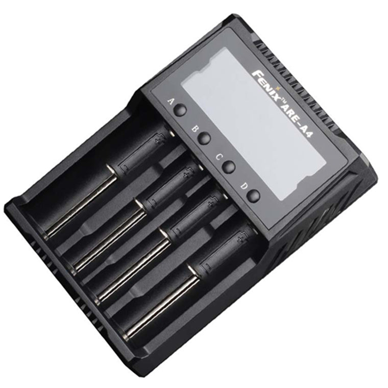 Fenix Battery Charger ARE-A4 Dual Charging Mode Li-ion and Ni-MH / Ni-Cd  Charger Smart Multifunctional, Support Lots of Rechargeable Batteries on Market,