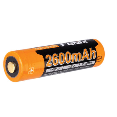 Fenix 18650 Li-ion Battery ARB-L18-2600 Rechargeable Battery Button-Top, 2600mAh, 3.6V, 9.36Wh, with Protection Circuit in the Anode