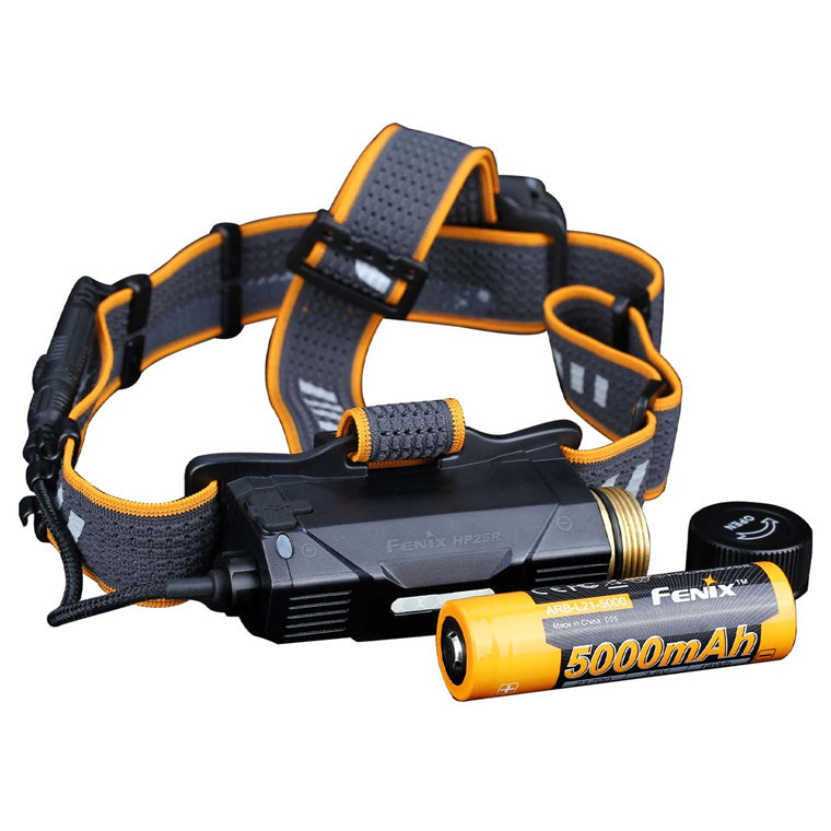 Fenix Work & Professional HP25R V2.0, Iron Grey Expedition Headlamp Max 1,600 Lumens, Powered by 1 x 21700 5,000mAh Li-ion Battery (Included), Single-Handed Control, Build-In USB -C Charging Port - Charging Cable is Included - 5yr Warranty