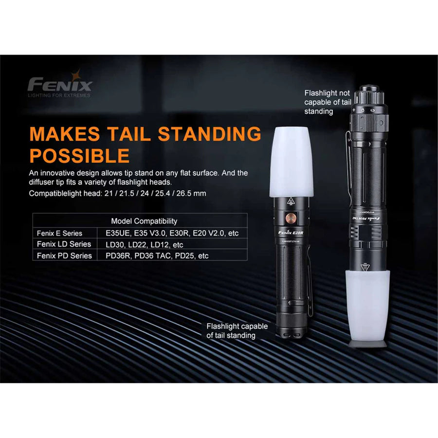 Fenix Diffuser Tip AOD-S V2.0 Mini Size White, For Fenix E/LD/PD Series Flashlights & Torches