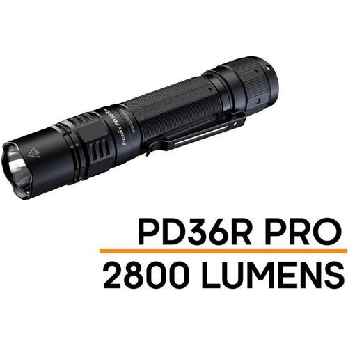 Fenix Tactical & Ourdoor Flashlights PD36R Pro Heavy-Duty Rechargeable LED Torch Max 2,800 Lumens, Head: 1.04" (26.5mm), 380m Max Distance, Powered by 1 x 21700 5,000mAH Li-ion Rechargeable Battery Included, USB-C Charging Cable