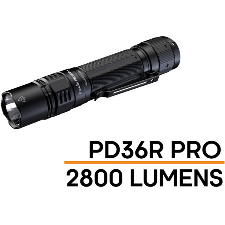 Fenix Tactical & Ourdoor Flashlights PD36R Pro Heavy-Duty Rechargeable LED Torch Max 2,800 Lumens, Head: 1.04" (26.5mm), 380m Max Distance, Powered by 1 x 21700 5,000mAH Li-ion Rechargeable Battery Included, USB-C Charging Cable