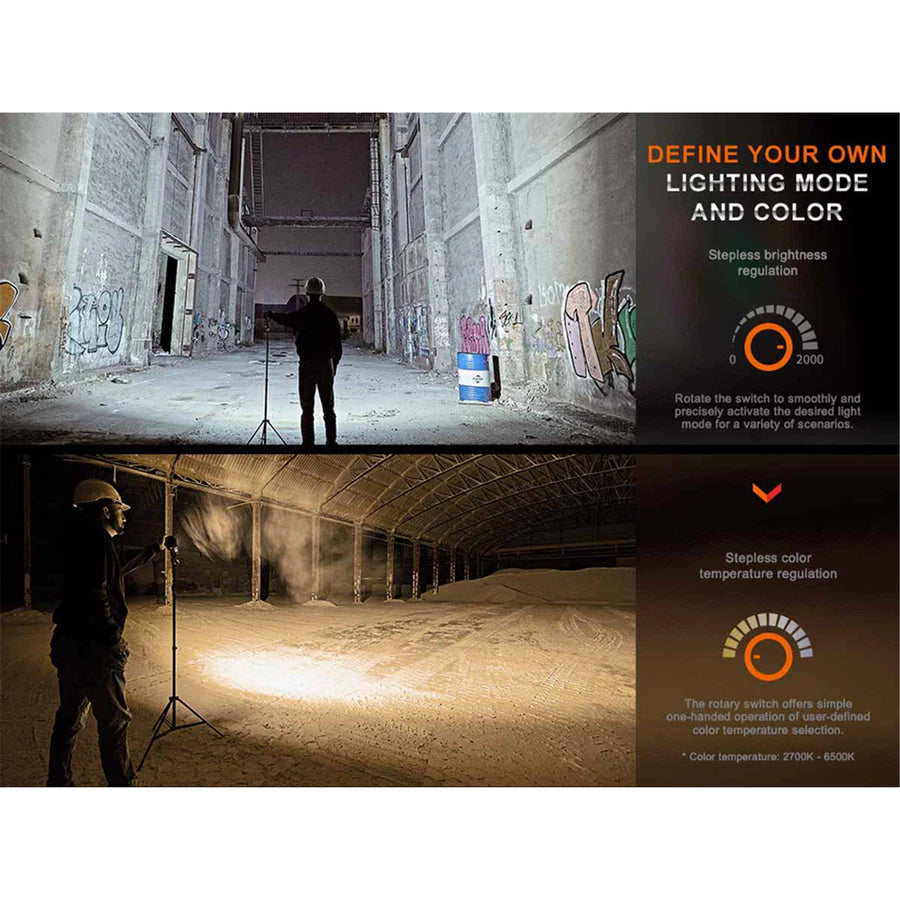 Fenix Work & Outdoor CL28R Rechargeable LED Torch / Lantern Max 2,000 Lumens, Built-In 10,000mAh Batteries, 4 Hours Fast Charge Ultra-Long Run Time, Power Bank Function, Hands-Free Mounting w/ Magnetic Handle - 2 Years Free Repair Warranty