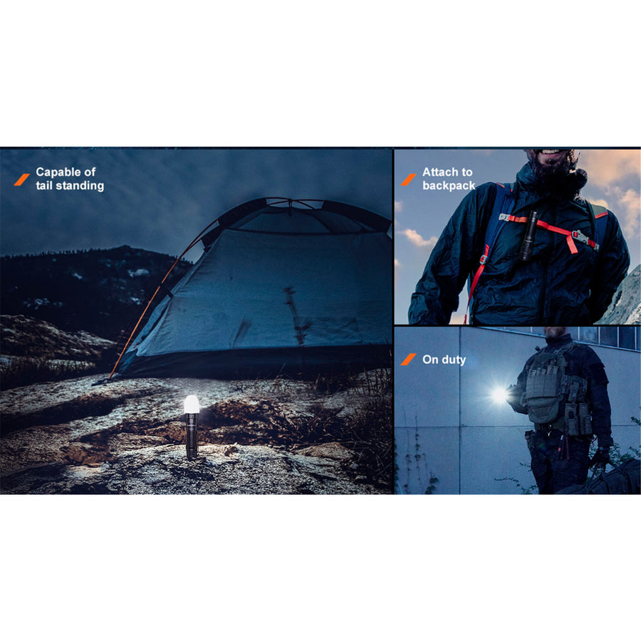 Fenix Tactical & Ourdoor Flashlights PD40R V3.0 Heavy-Duty Rechargeable LED Torch Max 3,000 Lumens, Head: 1.01" (25.7mm), 500m Max Distance, Powered by 1 x 21700 5,000 mAH V2.0 Li-ion Rechargeable Battery Included, USB-C Charging Cable