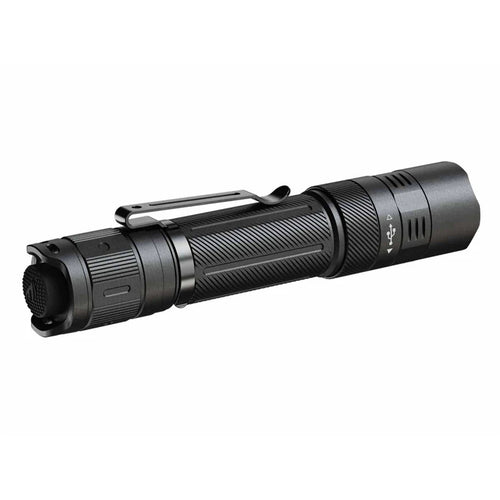 Fenix Tactical & Ourdoor Flashlights PD32R Black Compact Tactical Torch Max 1,400 Lumens, Head: 1.04" (26.4mm), 344m Beam Distance - Powered by 1 x 3,400 mAH Li-ion Rechargeable Battery Included, USB-C Charging Cable - 5 Years Free Repair