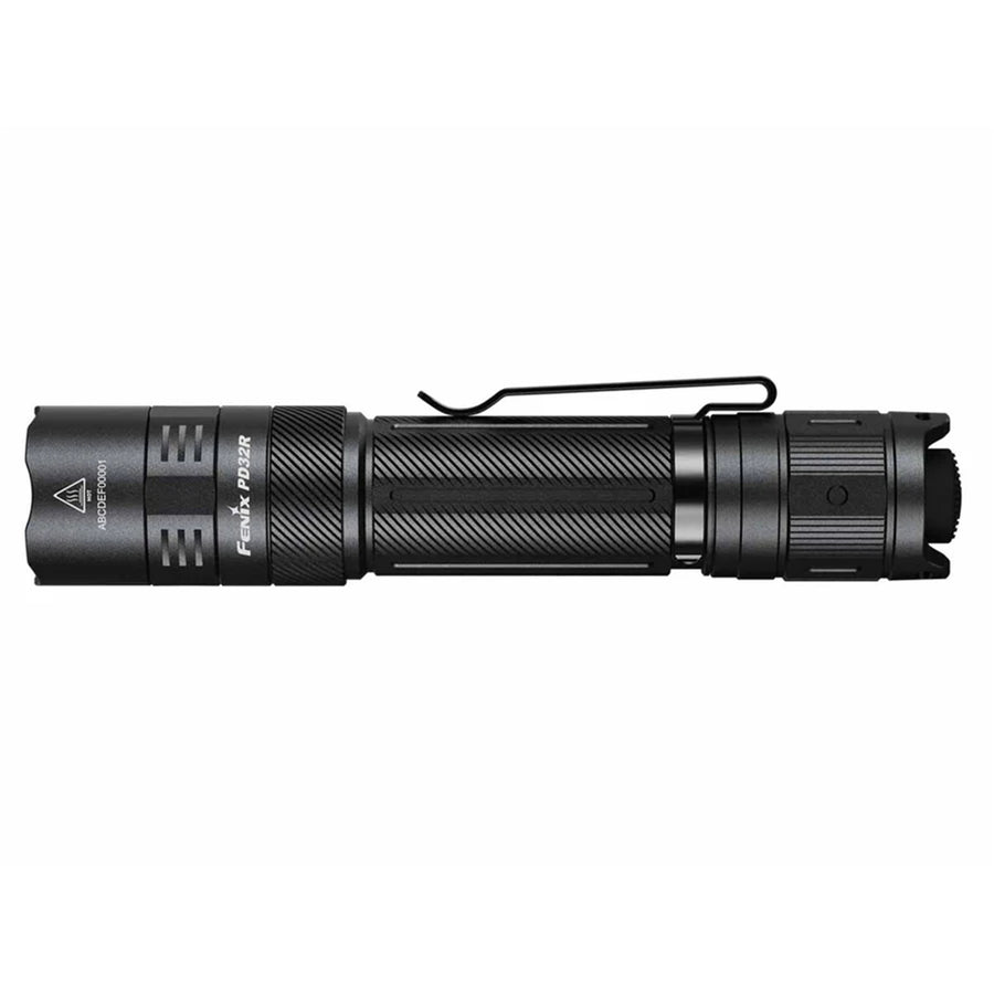 Fenix Tactical & Ourdoor Flashlights PD32R Black Compact Tactical Torch Max 1,400 Lumens, Head: 1.04" (26.4mm), 344m Beam Distance - Powered by 1 x 3,400 mAH Li-ion Rechargeable Battery Included, USB-C Charging Cable - 5 Years Free Repair