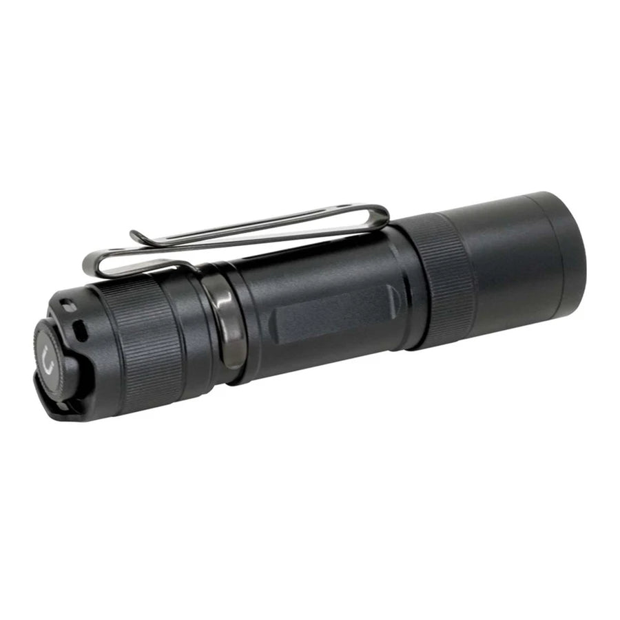 Fenix Everyday Carry Torch E12 V3.0 Black Mini Keychain Flashlight Max 200 Lumens, Head: 0.76" (19.3mm), Max 78m Beam Distance, Powered by 1 x AA Alkaline Battery - One-Hand Operate by Tail Switch, 1 x AA Battery is Included