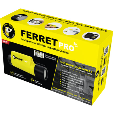 FERRET CFWF50A2 - Pro - Multipurpose Wireless Inspection Camera & Pulling Tool Kit. 720p HD Streaming.