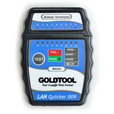 GOLDTOOL TCT-009 - LAN Quick Tester. Test RJ45/UTP RJ45/STP Cabling OPEN SHORT & CROSS Functions