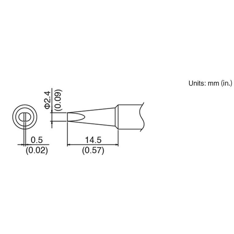 Hakko T18-D24 FX888 2.4mm Chisel Soldering Tip
