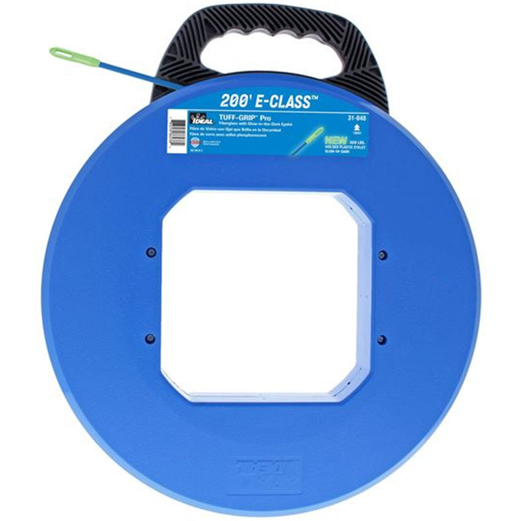 IDEAL INDUSTRIES IDL31-048 - 60m E-Class Fiberglass Fish Tape w/ Glow-in-the-Dark Eyelet & Tuff-Grip Pro Case