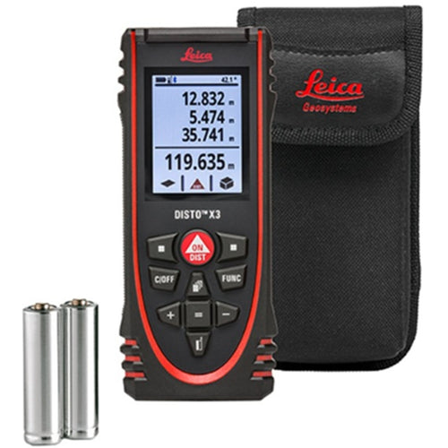 Leica Disto X3 IP65 rated laser distance meter ultra-rugged design 150m measuring range
