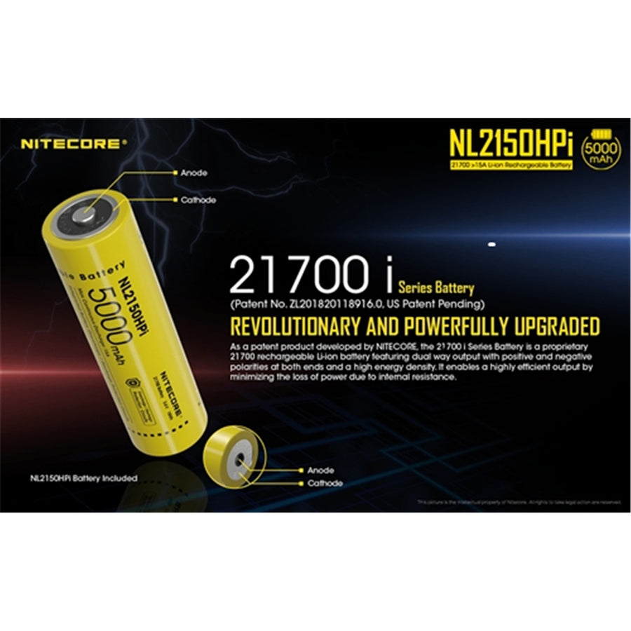 NL2150HPI - NITECORE 21700i WIEDERAUFLADBARER AKKU 3.6V 5000MAH