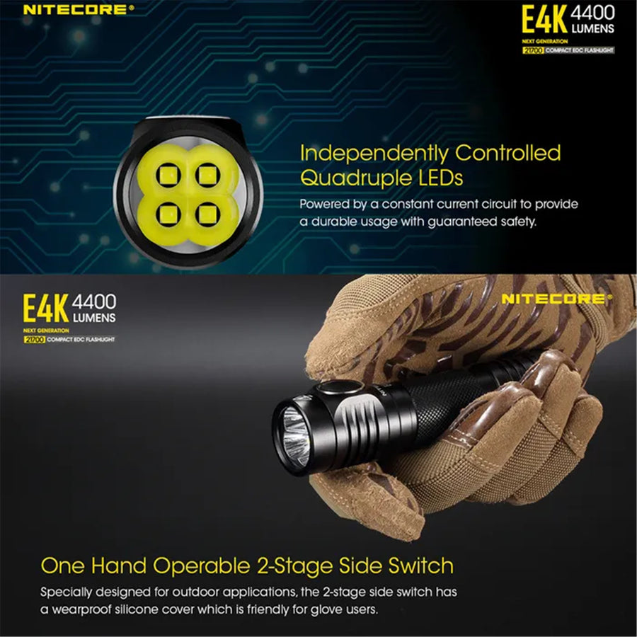 E4K - NITECORE E4K 4400 LUMEN EDC TORCH