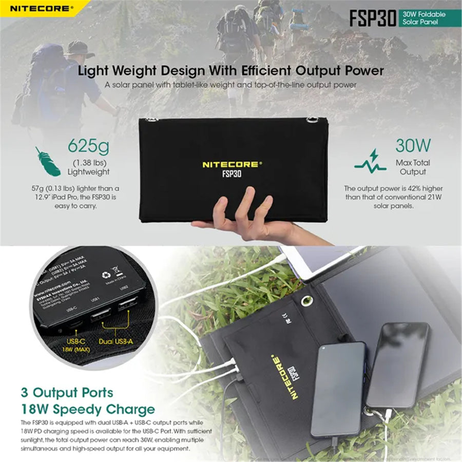 FSP30 - NITECORE FOLDABLE SOLAR PANEL | 30W