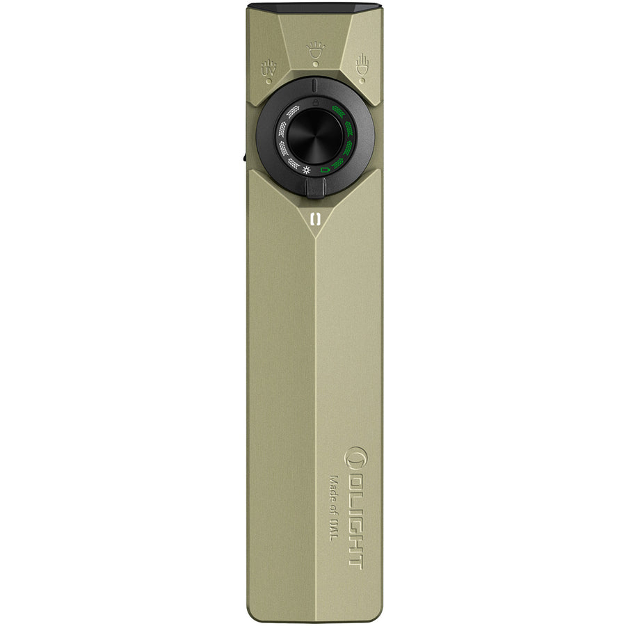 Olight ArkPro Ultra Flat Unibody EDC Flashlight (Olive Green CW) 4 Lights, 7 Configurations, UV, 1500 Lumens, 205M Beam, Internal 2000mah Battery