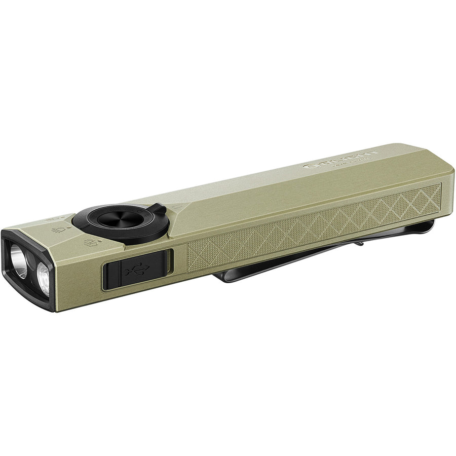 Olight ArkPro Ultra Flat Unibody EDC Flashlight (Olive Green CW) 4 Lights, 7 Configurations, UV, 1500 Lumens, 205M Beam, Internal 2000mah Battery