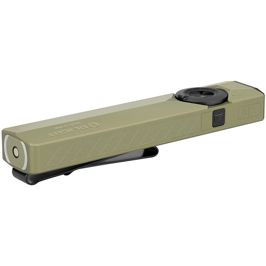 Olight ArkPro Ultra Flat Unibody EDC Flashlight (Olive Green CW) 4 Lights, 7 Configurations, UV, 1500 Lumens, 205M Beam, Internal 2000mah Battery