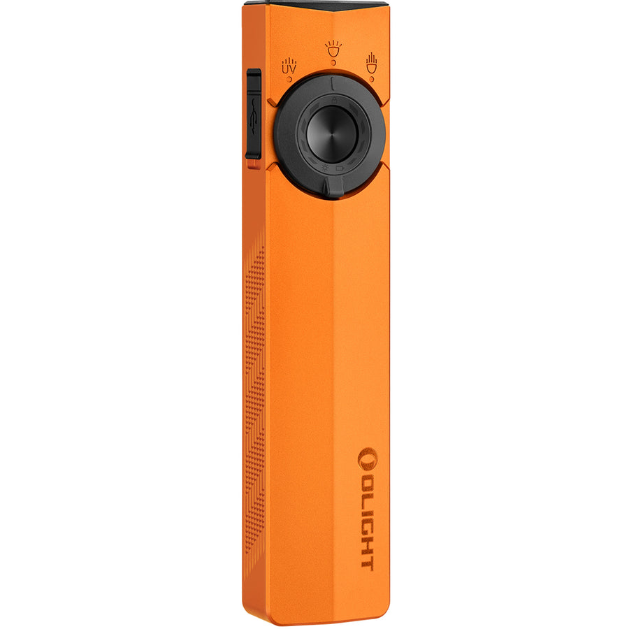 Olight ArkPro Flat Unibody EDC Flashlight (Orange CW) 4 Lights, 7 Configurations, UV, 1500 Lumens, 205M Beam, Internal 2000mah Battery