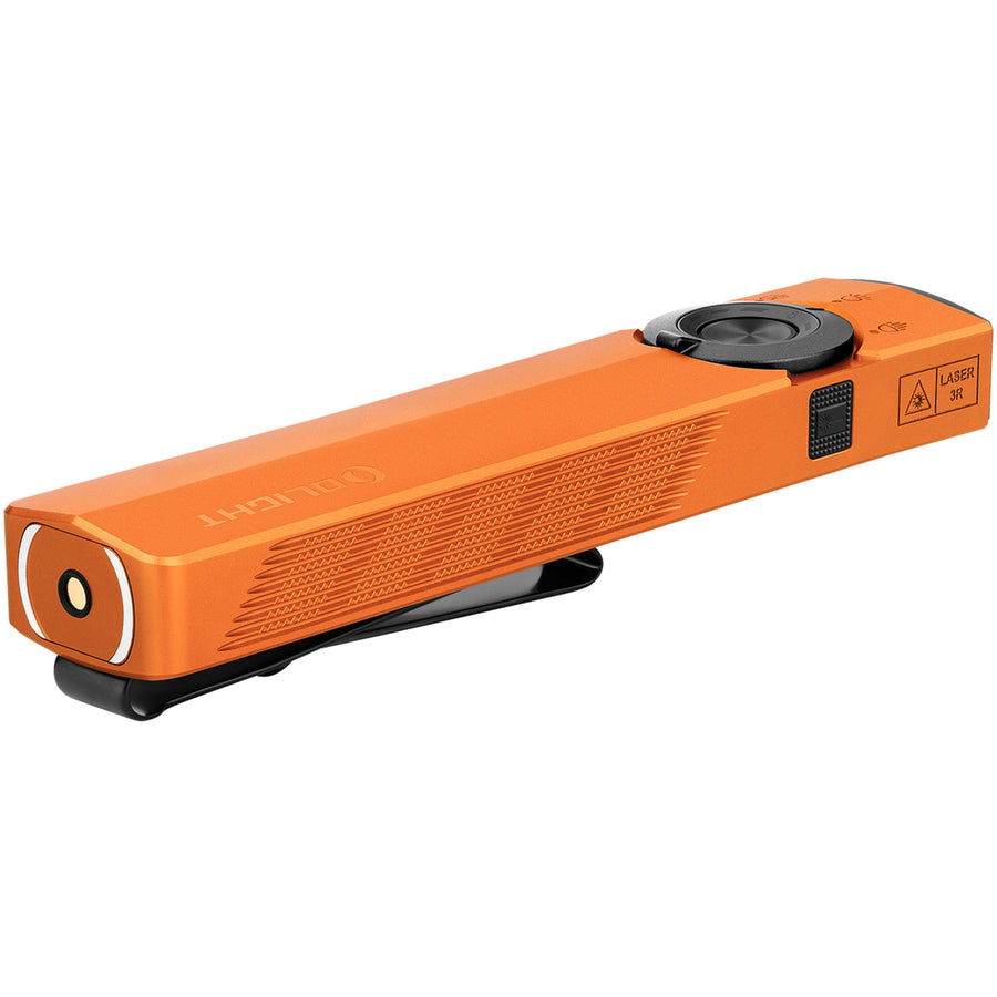 Olight ArkPro Flat Unibody EDC Flashlight (Orange CW) 4 Lights, 7 Configurations, UV, 1500 Lumens, 205M Beam, Internal 2000mah Battery