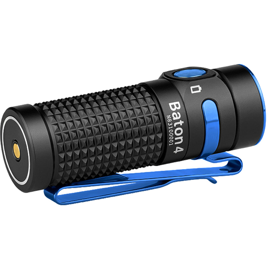 Olight Baton 4 Powerful EDC Flashlight (Black) 1300LM, 170M, Brightness Indicator, USB-C