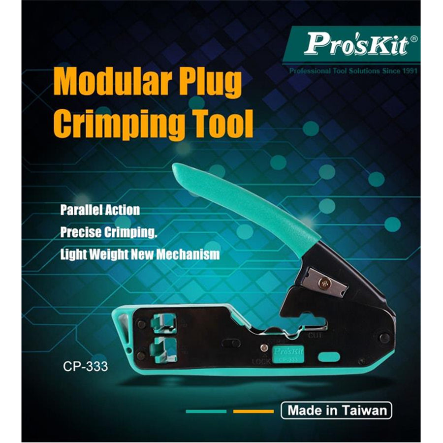 ProsKit CP-333 Modular Plug Network Crimping Tool 6P 8P RJ45 RJ11 RJ12 Cat5e Cat6