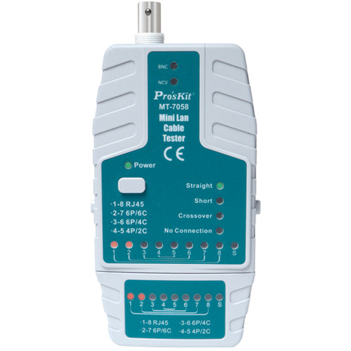 ProsKit MT-7058 Wire Tester Mini Lan Ethernet Cable Tester Multifunctional Network Cable Tester RJ45 RJ11 RJ12 Cat5 Cat6