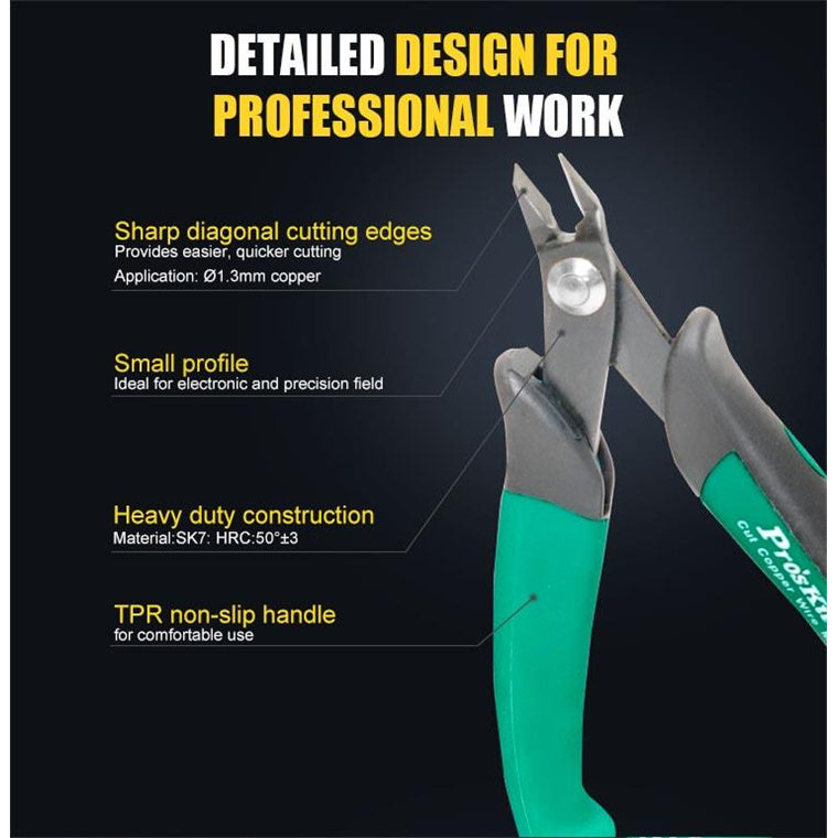 ProsKit PM-101D Flush Cutter Plier (135mm) For cut Copper wire or Trim Lead Made for Electrician